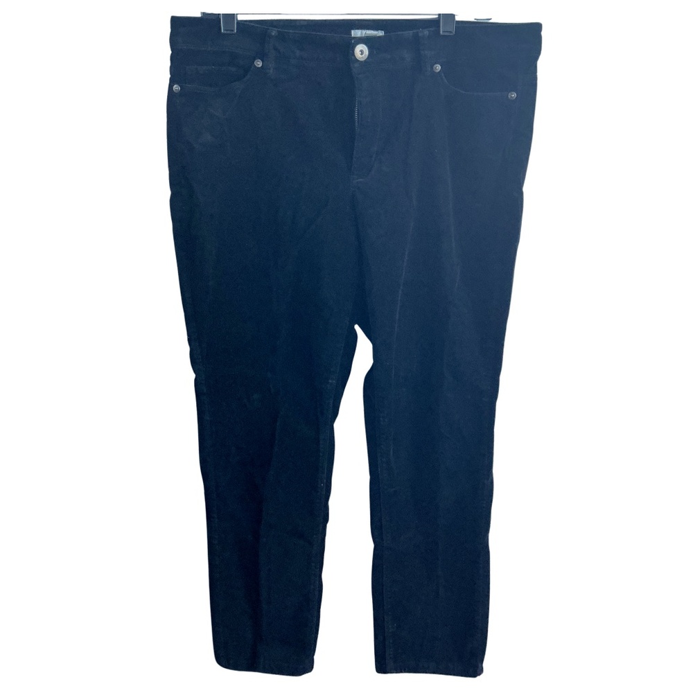 J. JILL Cotton Velour Velvet Pants Black 14 Petite